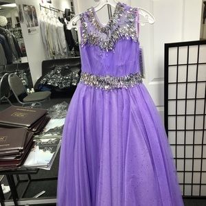 Princess lavender dress with stones crystals